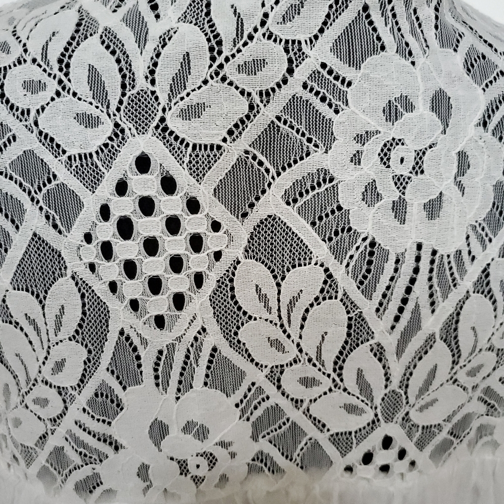 NWL SILK AND LACE  BOHO IVORY  BLAUSE ( SIZE S ) - Picture 8 of 10